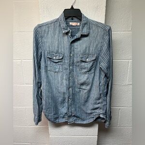 H&M Blue and White Striped Shirt. Medium